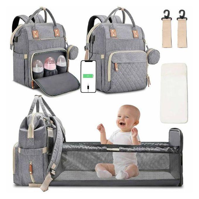 Diaper Bag Backpack with Baby Changing Station - Black
