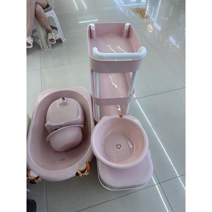 New Baby Mother Care Bathing Tube Set Baby Basin Set-Pink