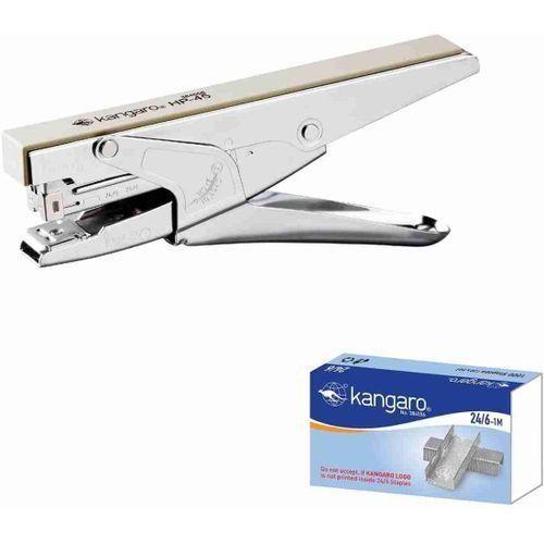 Kangaro Heavy Duty Stapler, Stapling Machine, HP 45 With 1 Pkt Of 24/6 Staples Pin/ Staple Wires