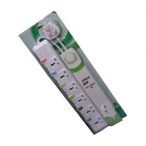 G & T 6 Way Universal Heavy Duty Extension Cable - White