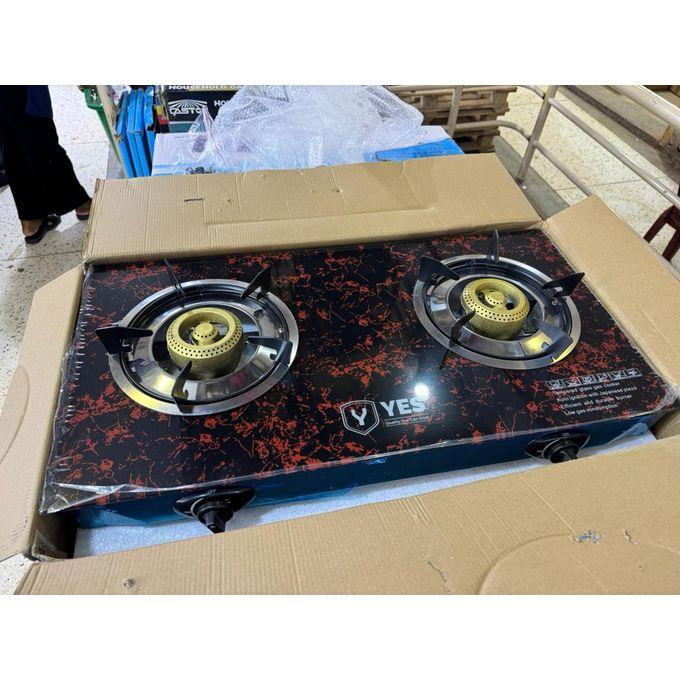 chiq YS-102 - YES 2 BURNER GAS STOVE TOP GLASS