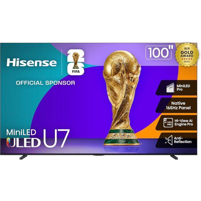 Hisense 100" Inch Mini-LED ULED YouTube, Netflix, Prime Video etc 4K Ultra HD Smart QLED TV - Black