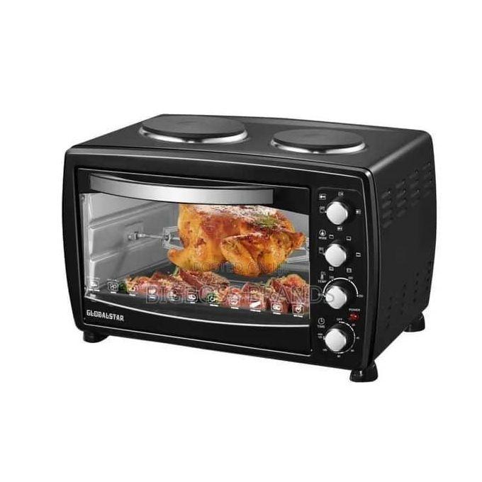 48 Liters Electric Oven With Rotisserie 2 Hot plates And Timer -Black