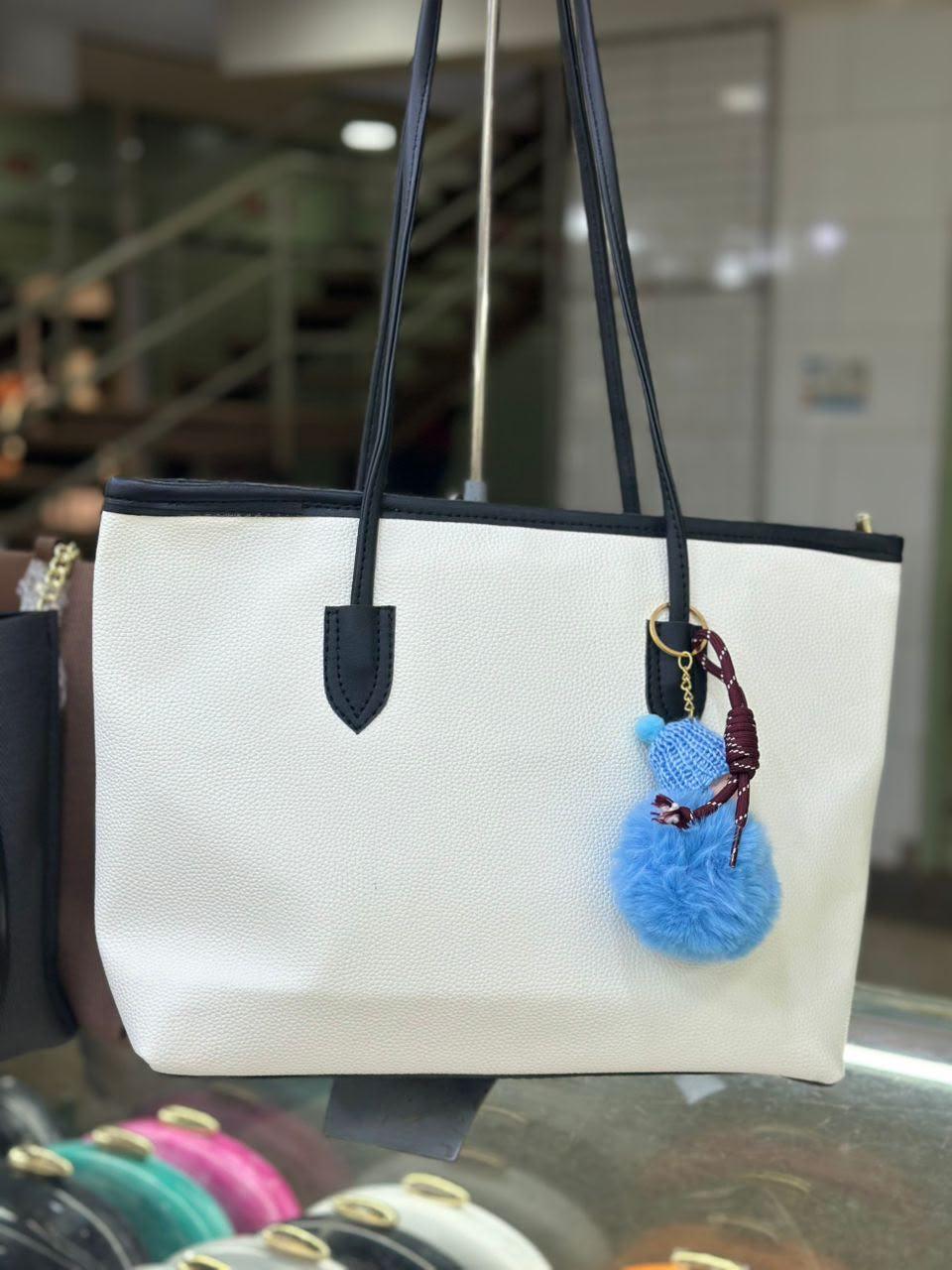 Tuxedo white astra tote bag