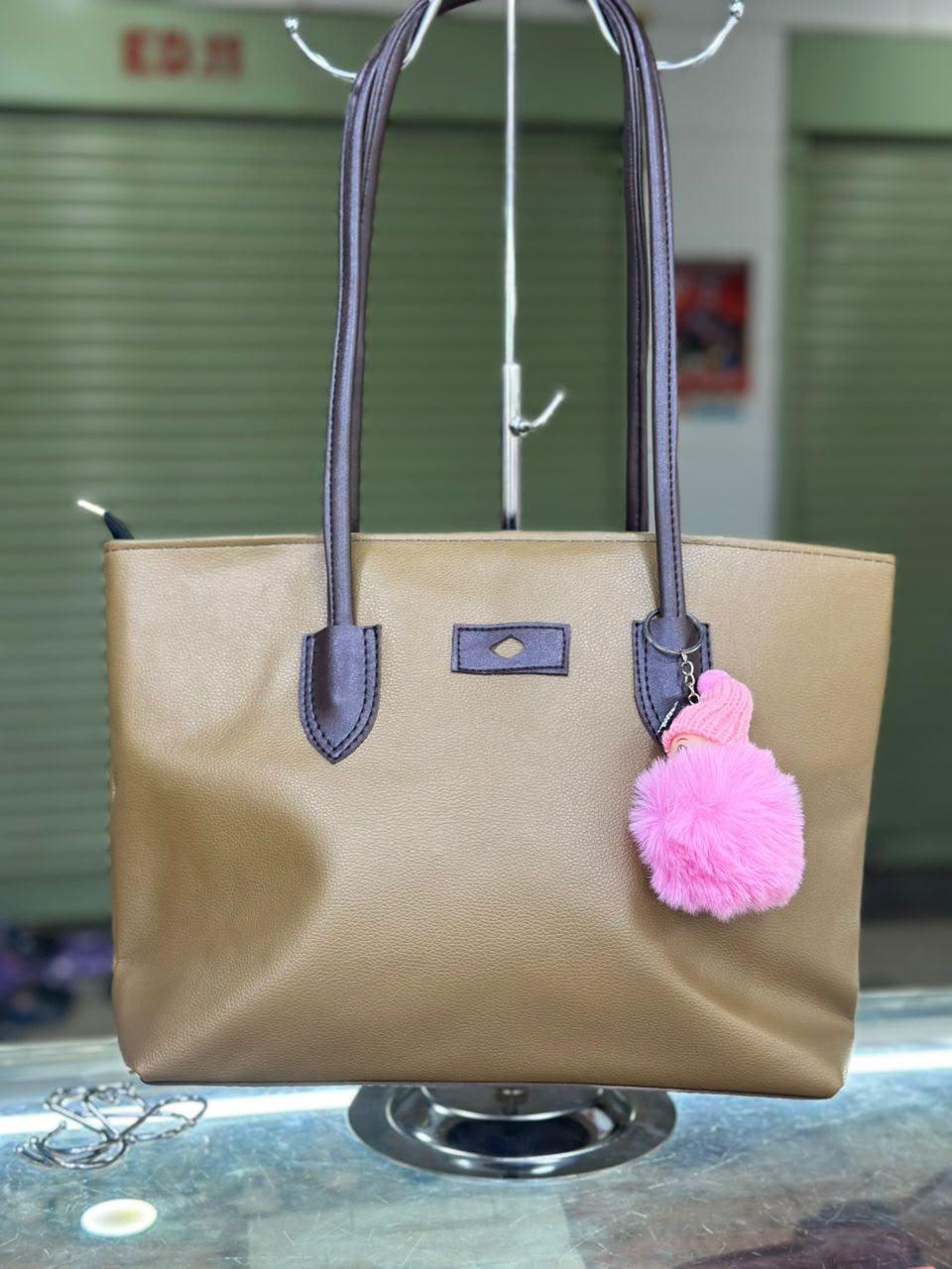 Soft khaki tote bag