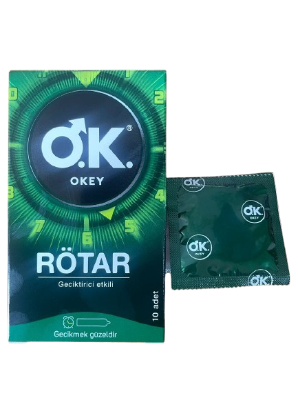 Okey rotar delay effect male condoms.10-pack