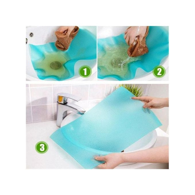 4 Piece Water Proof Liner Fridge Mats- Blue.