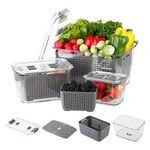2.72L Refrigerator Organizer Bin Storage Container For Fruits Vegetables, Grey.