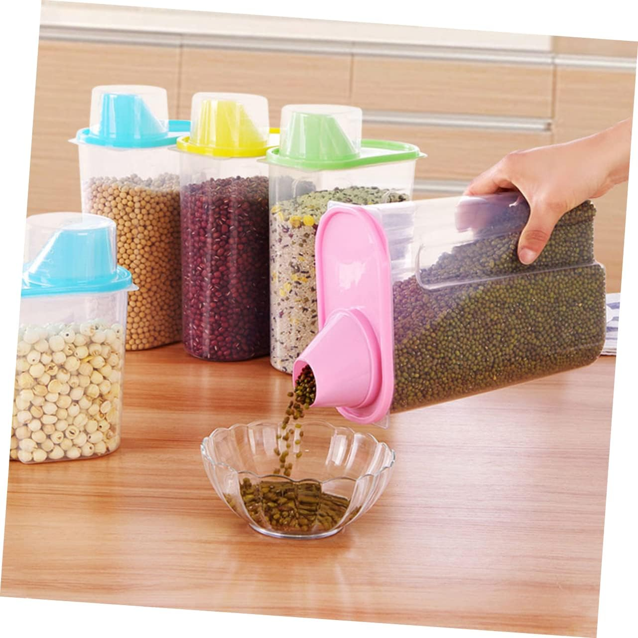 4 Piece Food Storage Containers Tins With Lids,Multi-Colours.