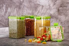 700ml 4-Piece Plastic Transparent Plain Storage Box Tins Containers, Green.