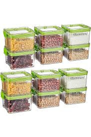 700ml 4-Piece Plastic Transparent Plain Storage Box Tins Containers, Green.