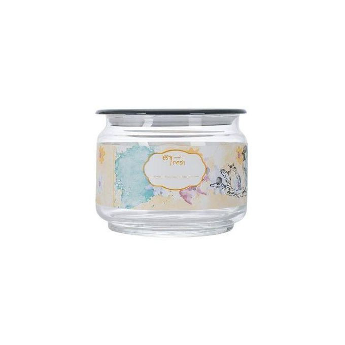 3 Piece Happy Bird Sugar Bowl, Food Storage Jar Container Set, Colourless. Luminarc