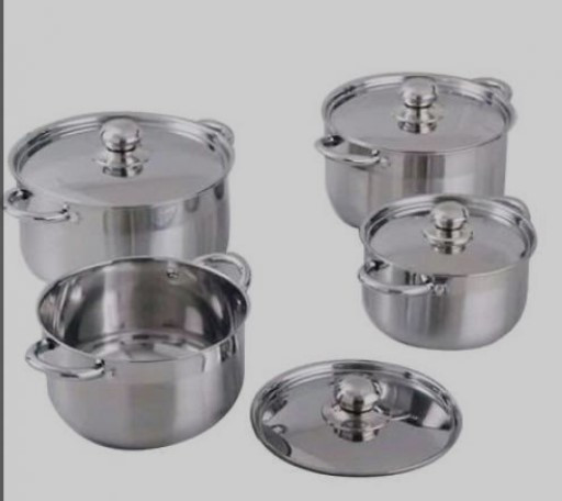 4 PC 16,18, 20,24CM Stainless Steel Saucepans Cooking Pots- Silver.