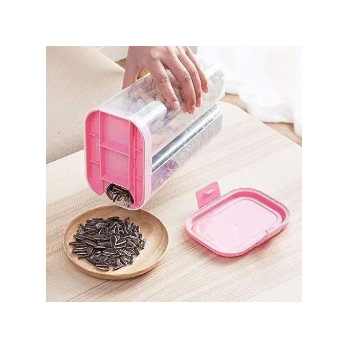 2 Section Transparent Storage Container-Pink.