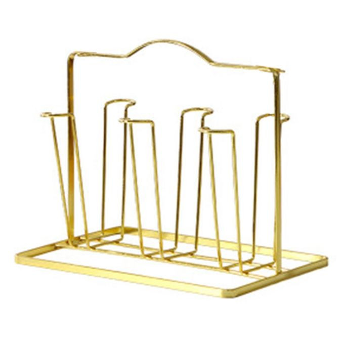 Glass Cup Holder Water Draining Drying Shelf Storage Organizer - Gold.