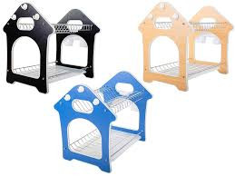 3 Tier Dish Draining Rack - Blue.