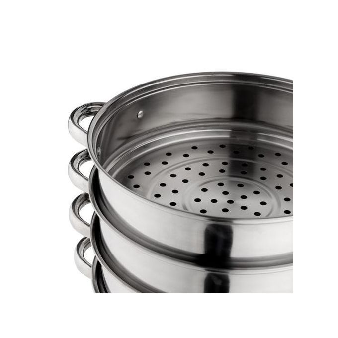 30Cm - 4 Layer Stainless Steel Food Saucepan And Steamer Soup Pot -Silver.