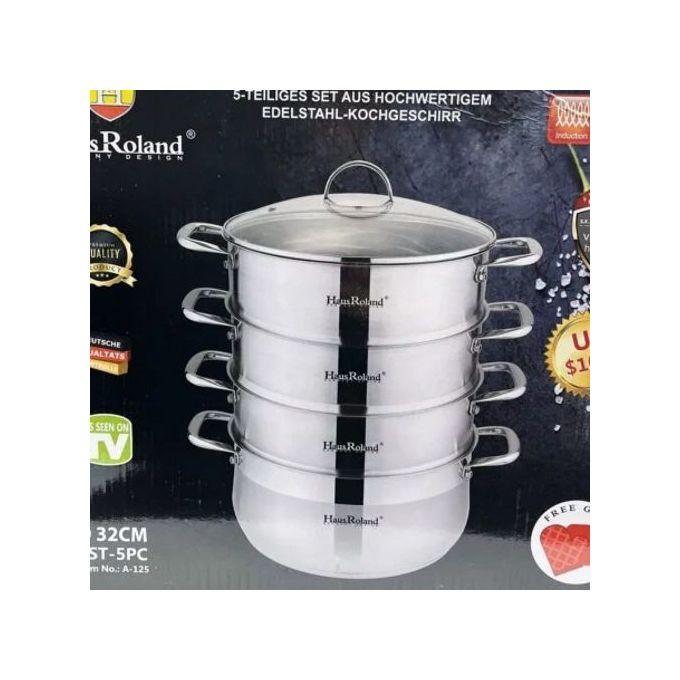 30Cm - 4 Layer Stainless Steel Food Saucepan And Steamer Soup Pot -Silver.