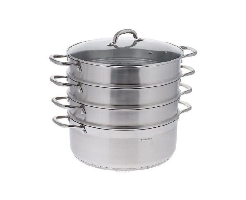 30Cm - 4 Layer Stainless Steel Food Saucepan And Steamer Soup Pot -Silver.