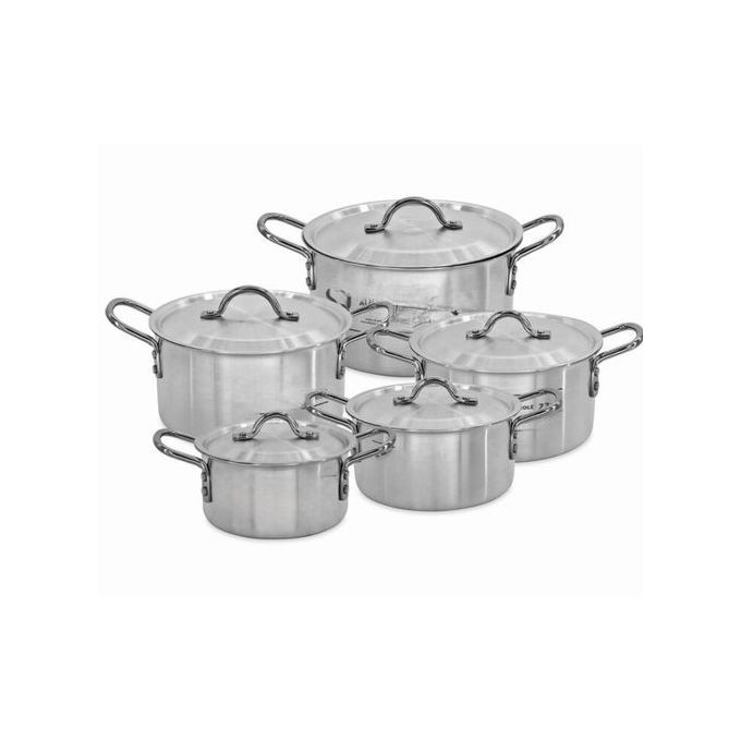 3 PC Stainless Steel Saucepans Cooking Pots- Silver.