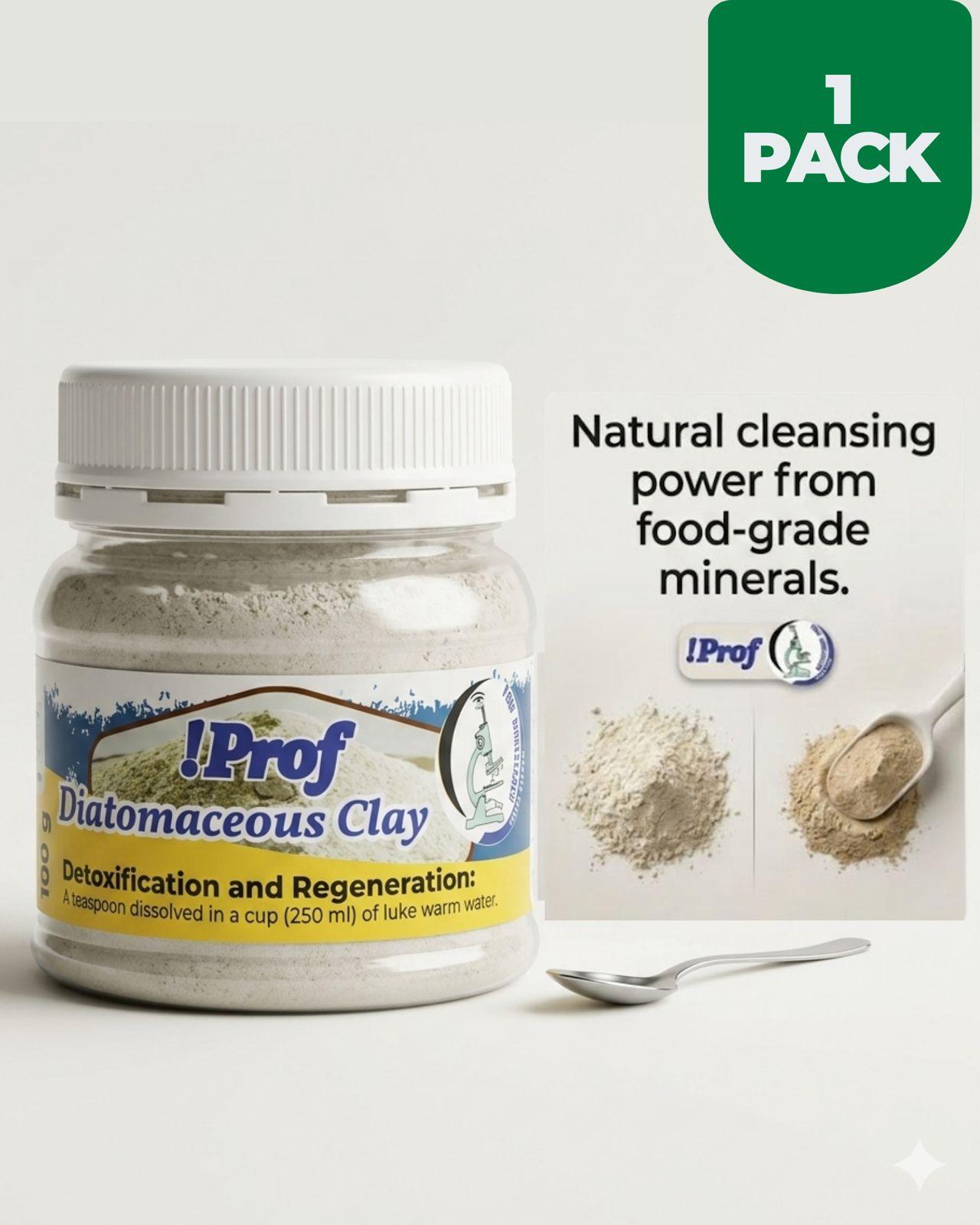 Prof Food-Grade Diatomaceous Earth Powder 100g – Natural Fossilized Algae Mineral – Supports Detox, Digestive Health, Skin Exfoliation & Natural Pest Control for Home, Pets & Garden