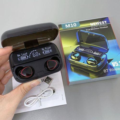 M10 V5.3 Earbuds with power bank and touch control -Black